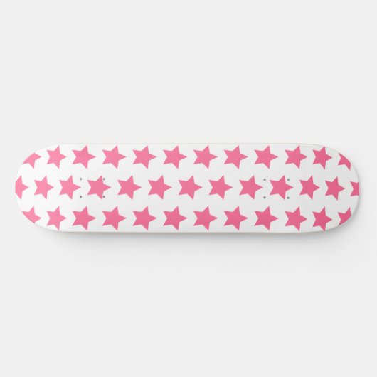 Fun Hot Pink Stars Pattern - Girls' Skateboard (Horizontaal)