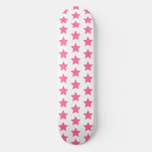 Fun Hot Pink Stars Pattern - Girls' Skateboard (Voorkant)