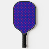 Fun Hot Pink-Stippen op blauw Pickleball Paddle (Achterkant)