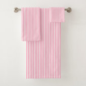 Fun Hot Pink Stripes Bad Handdoek (Insitu)