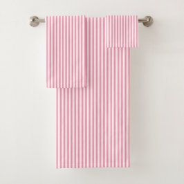 Fun Hot Pink Stripes Bad Handdoek