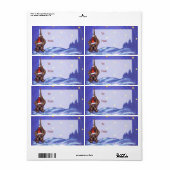 Fun Hound Dog Art kerstcadeaulabel Etiket (Full Sheet)