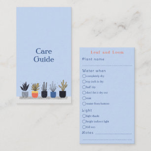 Fun house planten Care Guide Shop Bestellingen Informatiekaartje