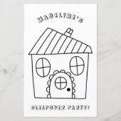 Fun House Sleepover Party Kleurplaat Pagina 1 (Voorkant)