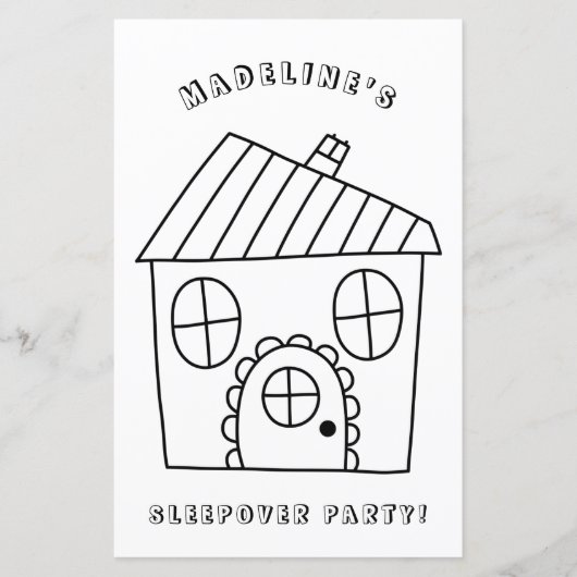 Fun House Sleepover Party Kleurplaat Pagina 1 (Voorkant)