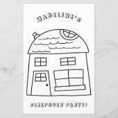 Fun House Sleepover Party Kleurplaat Pagina 3 (Voorkant)