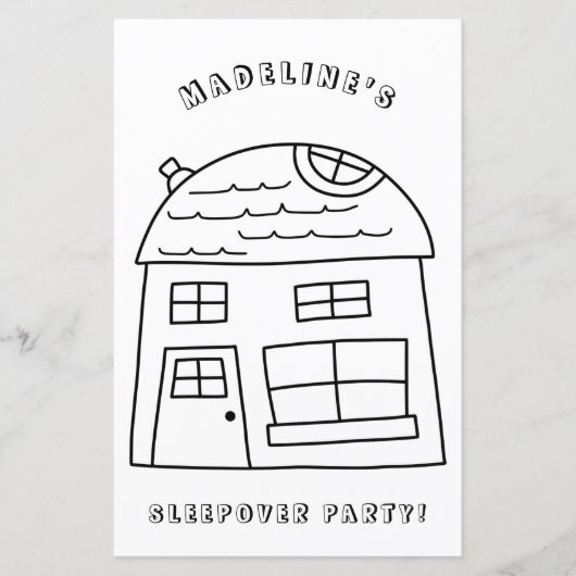 Fun House Sleepover Party Kleurplaat Pagina 3 (Voorkant)