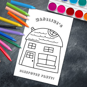 Fun House Sleepover Party Kleurplaat Pagina 3