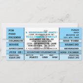 Fun Housewarming Ticket Style Uitnodiging (Voorkant)