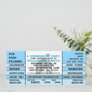 Fun Housewarming Ticket Style Uitnodiging