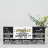Fun Housewarming Ticket Style Uitnodiging (Staand voorkant)