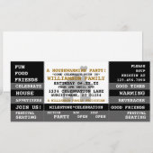 Fun Housewarming Ticket Style Uitnodiging (Voorkant / Achterkant)