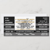 Fun Housewarming Ticket Style Uitnodiging (Voorkant)