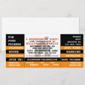 Fun Housewarming Ticket Style Uitnodiging (Voorkant / Achterkant)