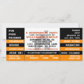 Fun Housewarming Ticket Style Uitnodiging (Voorkant)