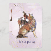 Fun Howling Good Time Coyote Verjaardagsfeest Kaart (Voorkant / Achterkant)