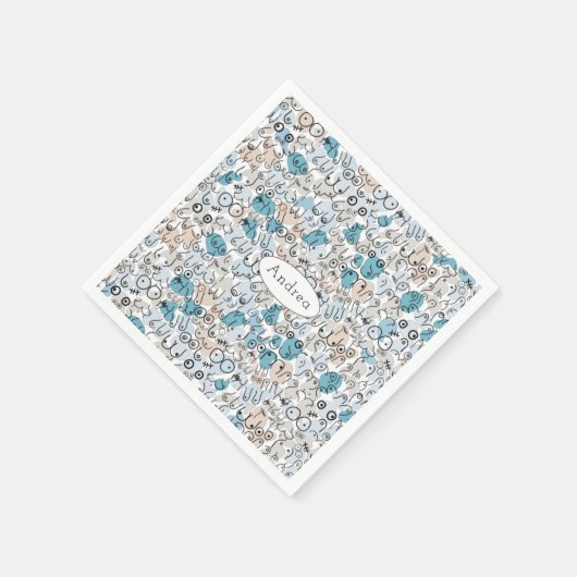 Fun humor blue mum servet (Hoek)