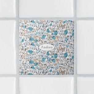 Fun humor blue mum tegeltje