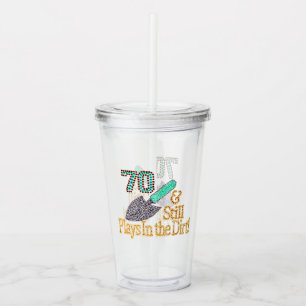 Fun Humor Gardening 70th Birthday Party Acryl Drinkbeker