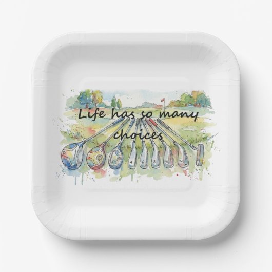 Fun Humor Golf Golfing Quote Life Choices Papieren Bordje (Voorkant)