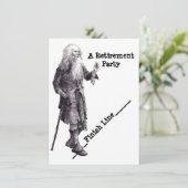Fun Humor Man Reaching Retirement Party Invitation Kaart (Staand voorkant)