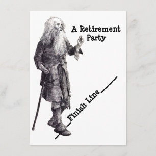 Fun Humor Man Reaching Retirement Party Invitation Kaart