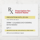 Fun Humor Novelty Rx Prescription Spoof Liquor Bot Likeurfles Etiket (Enkel label)