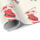 Fun Humor Retro Santa Plays Golf Cadeaupapier (Rol Hoek)