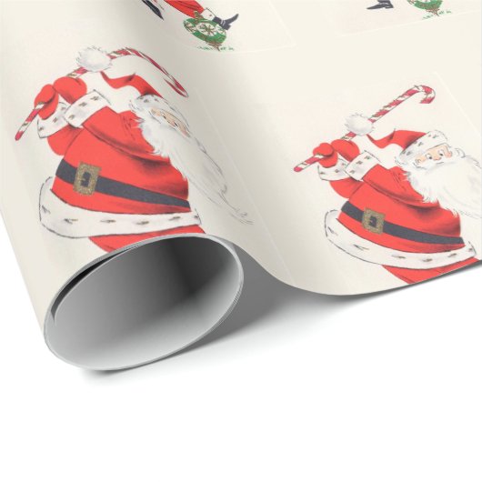 Fun Humor Retro Santa Plays Golf Cadeaupapier (Rol Hoek)