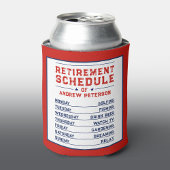 Fun Humor Rood Blauw Wit Man Retirement Schedule P Blikjeskoeler