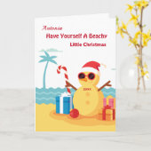 Fun Humor Santa Claus Kerstmis personaliseren Kaart (Gele Bloem)