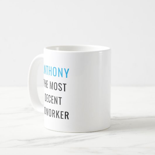 Fun Humor World's Okayest Cowerker Custom Text Koffiemok (Voorkant links)