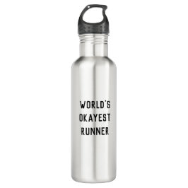 Fun Humor World's Okayest Runner Modern Type Waterfles