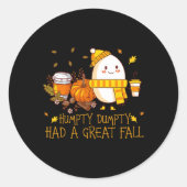 Fun Humpty Dumpty had een geweldige Herfst Ronde Sticker (Voorkant)