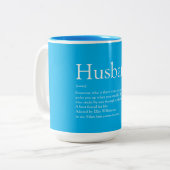 Fun Husband Definition Quote Cool Blue Tweekleurige Koffiemok (Voorkant links)