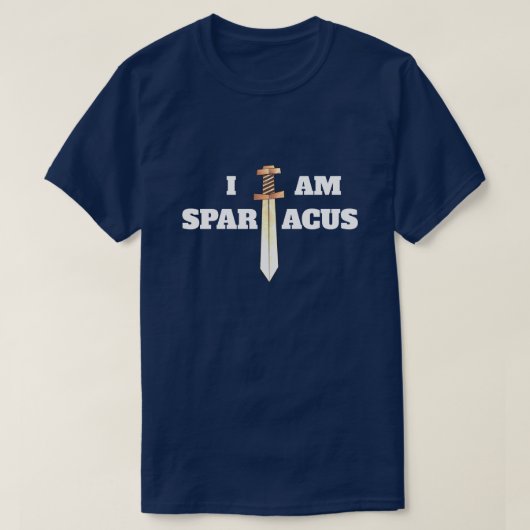 Fun "I Am Spartacus" met zwaard T-shirt (Design voorkant)