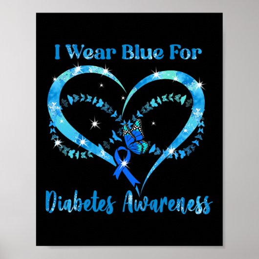 Fun I Blue Draag Diabetes Awareness Moederdag CH Poster (Voorkant)