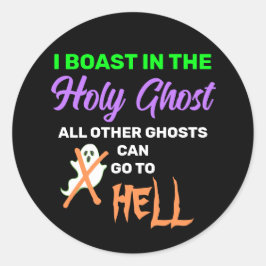 Fun I BOAST IN HOLY GHOST Ronde Sticker