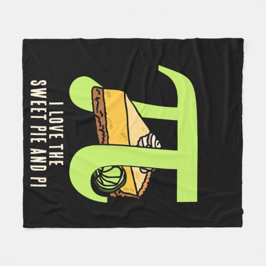 Fun I HOUDT VAN PIE EN PI Day Fleece Deken (Voorkant (Horizontaal))