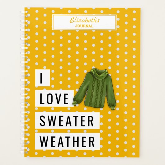 Fun I LIVE SWEATER WEATHER Typography Custom Planner (Voorkant)