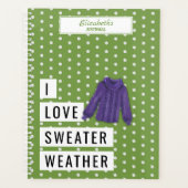 Fun I LIVE SWEATER WEATHER Typography Polka Dots Planner (Voorkant)