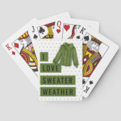 Fun I Love Sweater Weather Green Polka Dot Pokerkaarten (Achterkant)