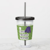 Fun I Love Sweater Weather White Polka Dots Acryl Drinkbeker (Voorkant)