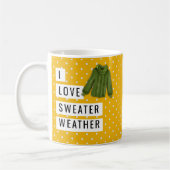 Fun I Love Sweater Weather White Polka Dots Gold Koffiemok (Links)
