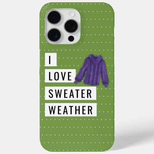 Fun I Love Sweater Weather White Polka Dots Green Case-Mate iPhone Case (Achterkant)