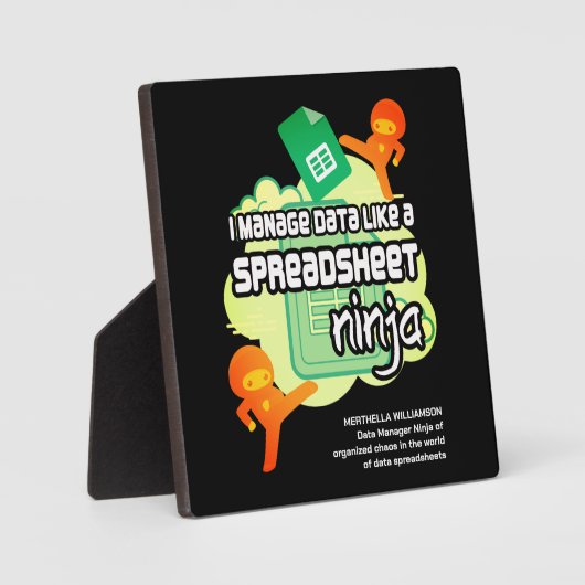 Fun I Manage Data SPREADSHEET NINJA Fotoplaat (Voorkant)
