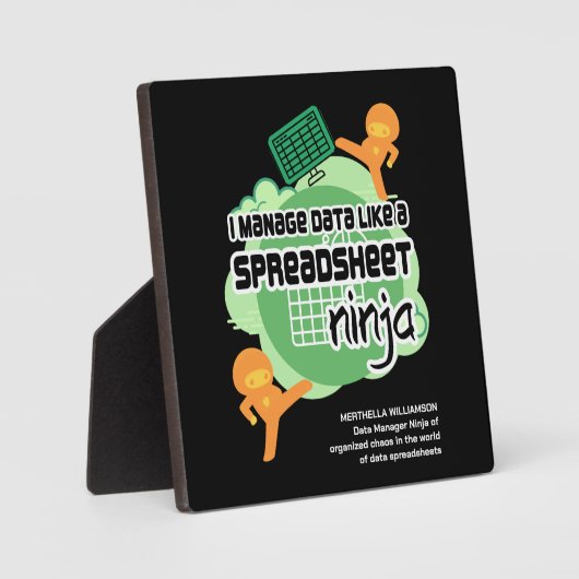 Fun I Manage Data SPREADSHEET NINJA Fotoplaat (Voorkant)