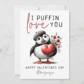 Fun I Puffin Love You Valentijnsdag Feestdagenkaart (Voorkant)