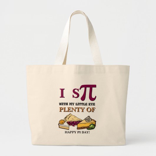 Fun I SPY PLENTY PIE Happy Pi Day Grote Tote Bag (Voorkant)