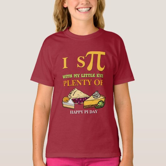 Fun I SPY PLENTY PIE Happy Pi Day Kinder T-shirt (Voorkant)